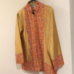 Hand Embroidered Indian Tunic length Jacket